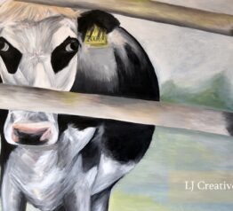 Cow at College Farm painting limited edition prints