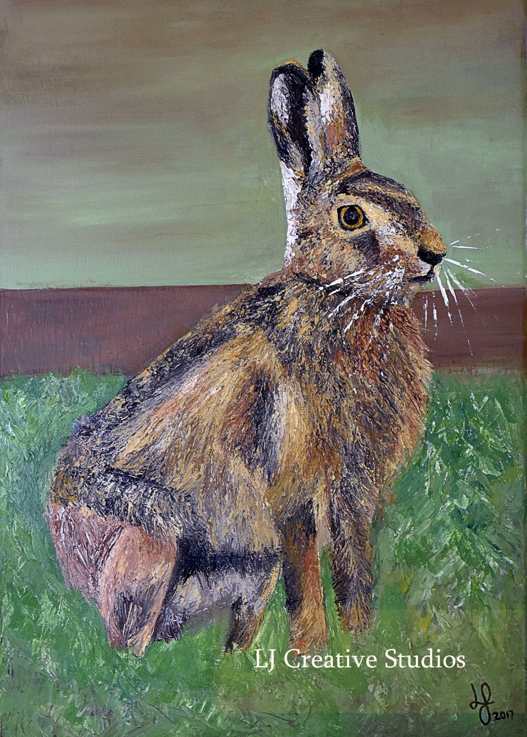 Hatty' the hare painting limited edition prints of 100 - LJ Creative Studios