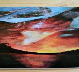 Sunset painting greeting card