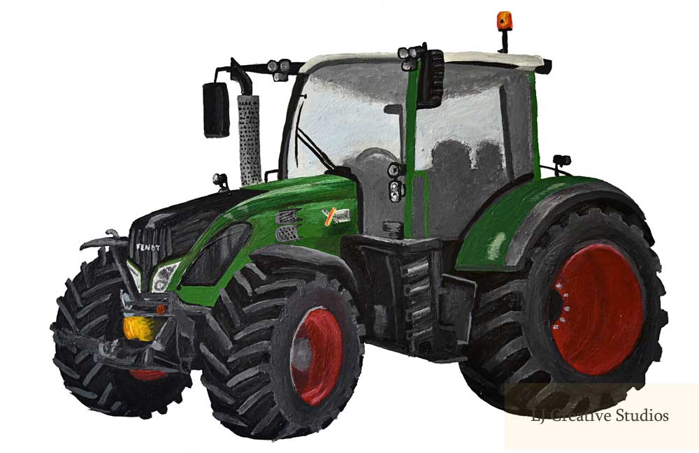 Fendt 724 tractor painting. - LJ Creative Studios